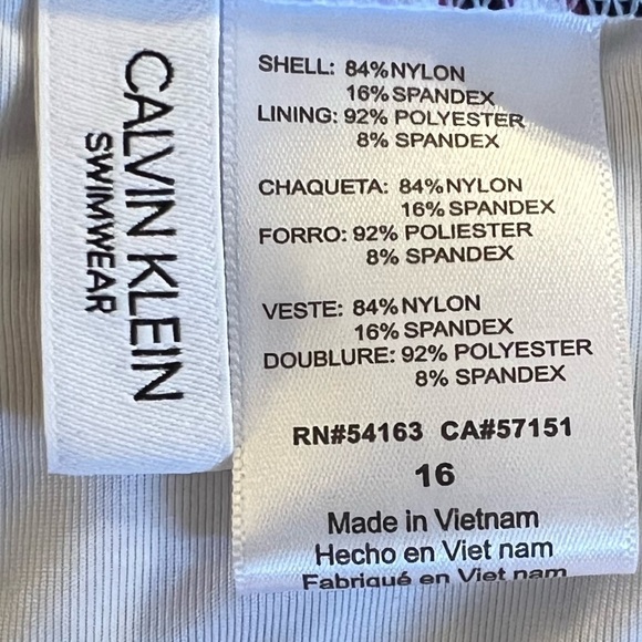 Calvin Klein Rosette Multi Island Feather Starburst One Piece Swimsuit - Picture 12 of 15